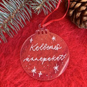 Plexi karácsonyfadísz kör alakú 7,5 cm